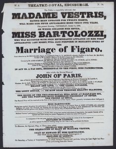Theaterprogramma voor het Theatre Royal, Edinburgh, 8 oktober 1829 door Scottish School