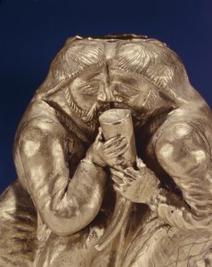Plaquette met twee Scythen die een drankje delen (goud) (detail)