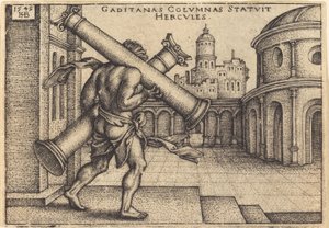 Hercules draagt de zuilen van Gaza