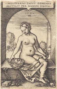 Judith Zittend in een Venster door Sebald Beham