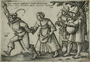 Landelijk huwelijk, 7 door Sebald Beham