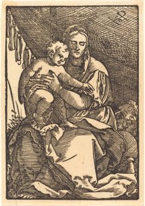 Madonna en kind onder een baldakijn door Sebald Beham