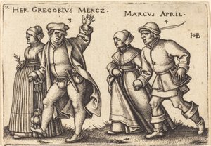 Maart en April door Sebald Beham