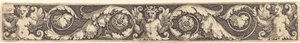 Ornament met één mannelijke en twee vrouwelijke figuren door Sebald Beham
