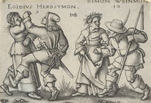 September en oktober, uit De Boerenfeest of de Twaalf Maanden, 1546-47 door Sebald Beham