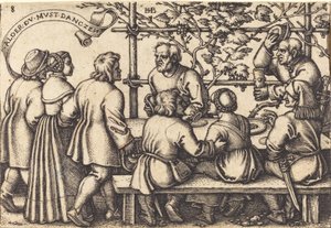 Het boerenbanket door Sebald Beham
