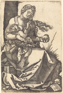 Maagd met een peer door Sebald Beham