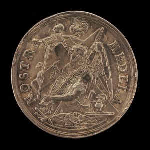 Engel met de Instrumenten van de Passie [achterzijde], 1631 door Sebastian Dadler