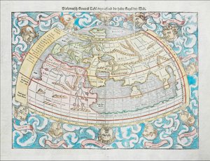 1550 Ptolemeïsche wereldkaart door Sebastian Münster door Sebastian Munster
