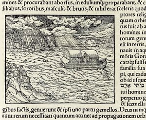 De Ark van Noach en de zondvloed, uit de editie van 1550 van 