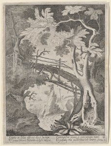 Een Rotsachtig Landschap met de Verzoeking van Christus door Sebastian Vrancx