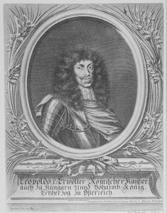 Leopold I, Heilige Roomse Keizer, gegraveerd door Bartholomaus Kilian II, 1674