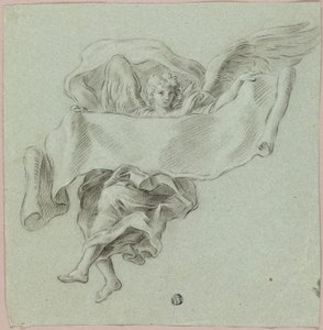 Engel met Putti die voorwerp draagt door Sebastiano Conca