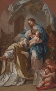 De Madonna Verschijnt aan St. Philip Neri door Sebastiano Conca