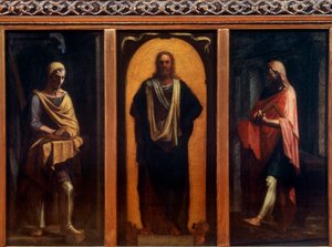 Christus met twee heiligen