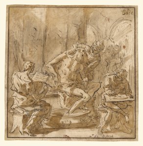 De dood van Seneca (recto); Studie van een man (verso)