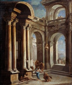 De Genezing van de Blinde Man van Jericho door Sebastiano Ricci