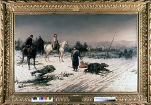 Garibaldi in Dijon op een slagveld, schilderij door S. De Albertis. 1877. Museum van Risorgimento, Milaan door Sebastiano de Albertis