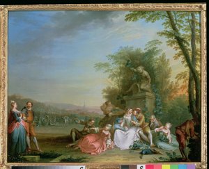 De druivenoogst, c.1750 door Sebastien II Le Clerc