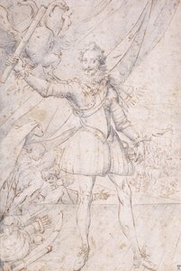Koning Hendrik IV, Volledig, een Trofee van de Ottomaanse Wapens aan zijn Voeten, een Rol Opheffend voor een Adelaar door Second School of Fountainebleau