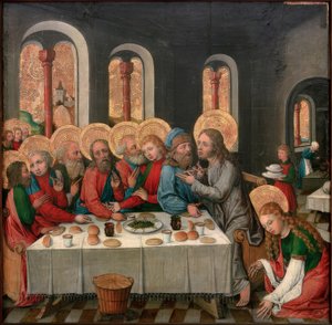 Het bezoek van Christus in het huis van Lazarus door Seeschwäbischer Meister