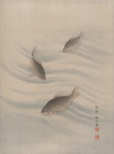 Vissen zwemmen, ca. 1890-92 door Seki Shuko