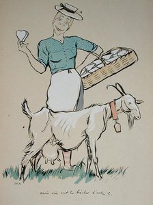 Kaasmaakster en haar geit, karikatuur uit 