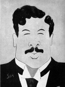 Cartoon door de dramatische auteur Maurice Donnay (1859 - 1945) door Sem (1863 - 1934).
