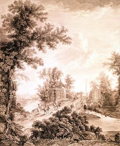 Zicht op de Connetable Obelisk in Gatchina, gegraveerd door Ivan Dmitrievich Telegin, ca. 1800 door Semen Fedorovich Shchedrin