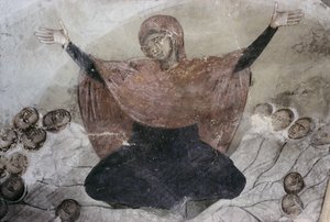 Rachel treurt om haar kinderen, uit de kerk van St. Demetrius, 1375-76
