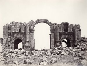 Hadrianusboog in Jerash, 1867 door Sergeant Henry Phillips