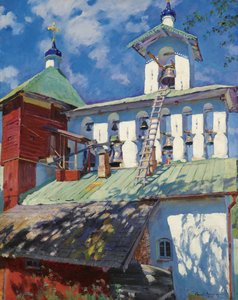 Klokkentoren van het Pskovo-Pechersky-klooster