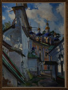 Uitzicht op het Pskovo-Pechersky klooster, 1928