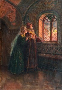 Tsaar Alexei Mikhailovich en Maria Miloslavskaya tijdens de Brand van Moskou, 1903