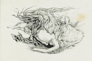 Chernomor en Lyudmila. Illustratie bij het gedicht Ruslan en Lyudmila door A. Pushkin, 1921-1926