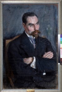 Portret van de dichter Valery Bryusov door Sergei Vasilievich Malyutin
