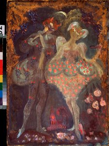 Cupidon en een faun door Sergei Yurevich Sudeikin