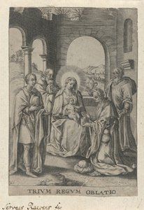 Aanbidding der Koningen door Servatius Raeven