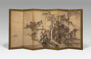 Landschap van de vier seizoenen door Sesson Shukei