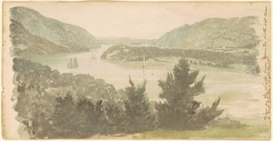 Uitzicht op de Noordrivier vanaf de Noordwesthoek van Fort Clinton—West Point