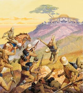 Britse soldaten vallen een Boerenstelling aan door Severino Baraldi