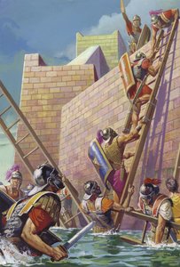 Generaal Scipio vindt een weg naar het schijnbaar onneembare bolwerk van Carthago Nova in Spanje door Severino Baraldi