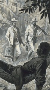 Henry Walter Bates en Alfred Russel Wallace (gouache op papier) door Severino Baraldi