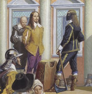 De executie van koning Karel I (gouache op papier)