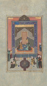 Bahram Gur in het Donkere Paleis op Zaterdag, Folio 207 uit een Khamsa door Shaikh Zada