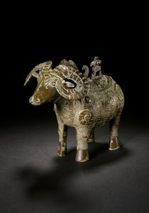 Rituele wijnvat in de vorm van een ram, Gong, late Shang-dynastie door Shang Dynasty Chinese School