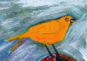 Levendige oranje vogel door Sharyn Bursic