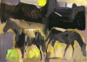 Grijze paarden, 2024 (gouache op papier)