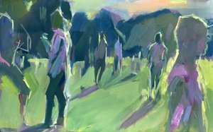 Park, avond, 2024 (gouache op papier)