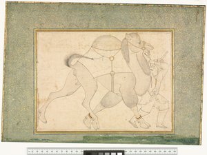Kameel en verzorger, ca. 1545-1576 door Shaykh Muhammad